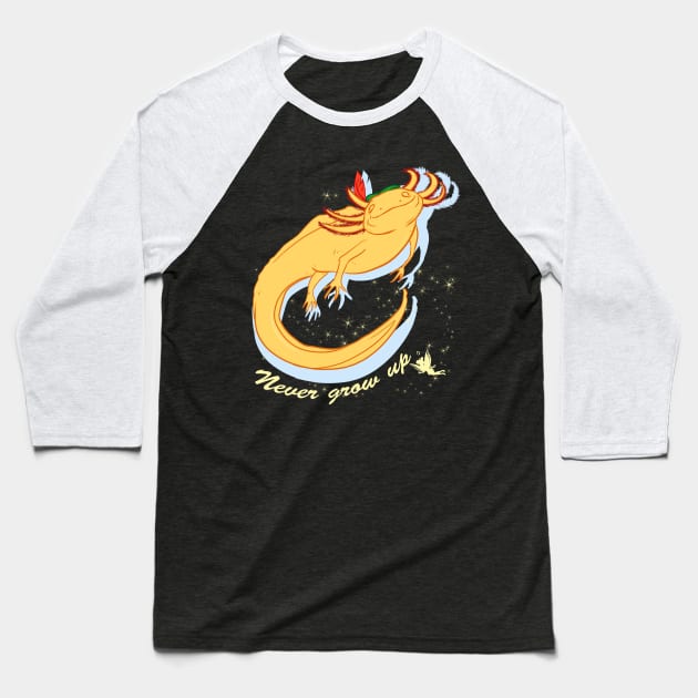 Peter Pan-Xolotl Baseball T-Shirt by ruhefuchs